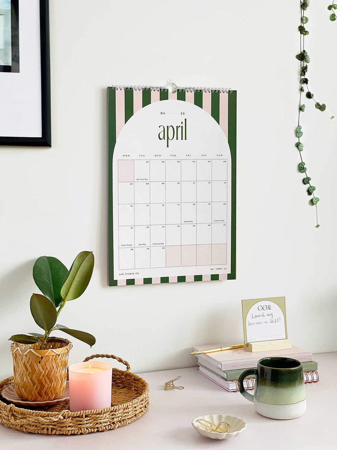 2025 Personalised Diary, Candy Stripe Calendar & Pen Bundle