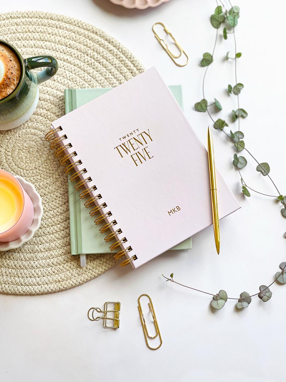 2025 Personalised Ring-Bound Diary | Blossom Pink