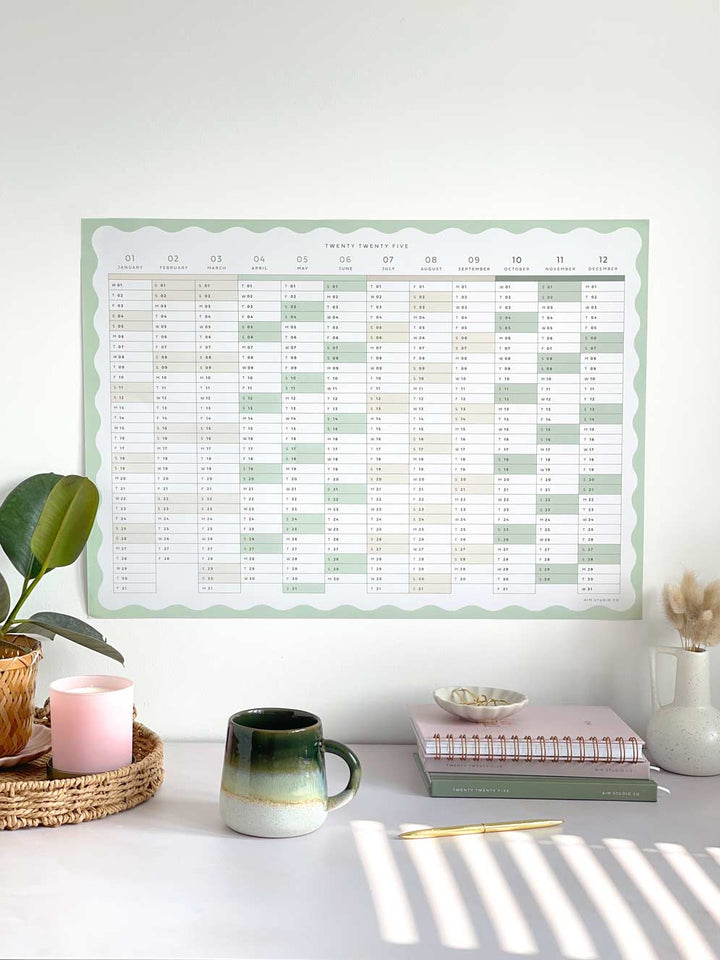 Large A2 2025 Yearly Wall Planner
