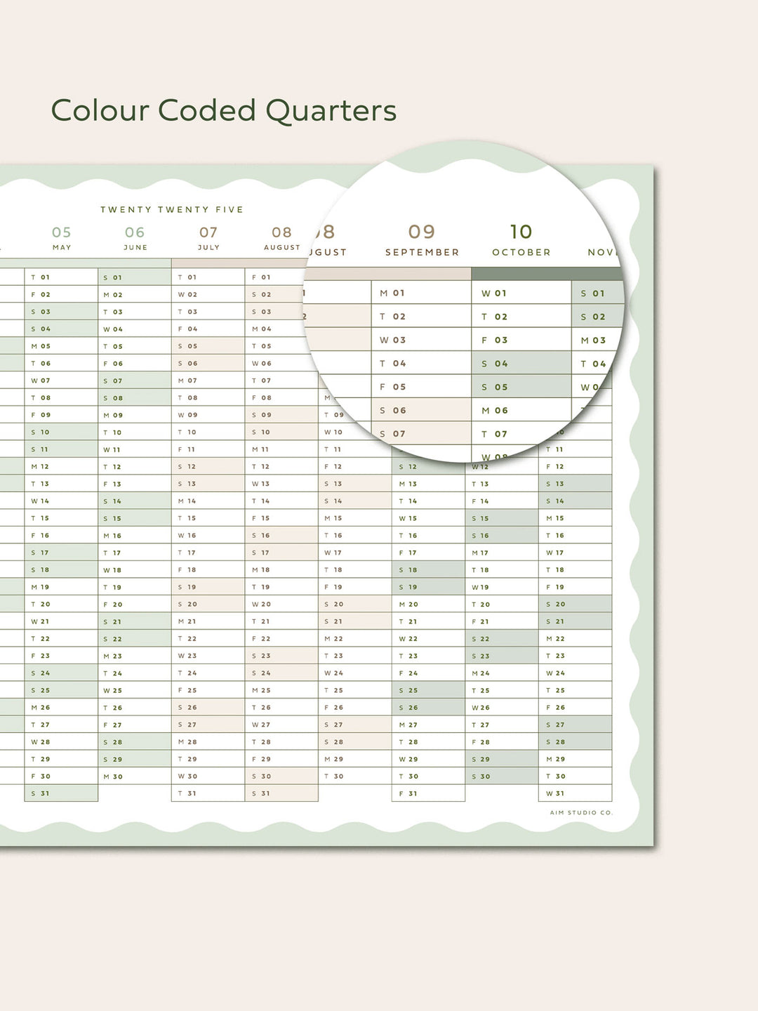 Large A2 2025 Yearly Wall Planner