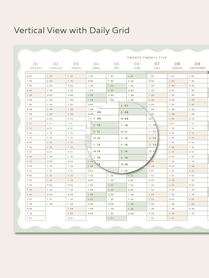 Large A2 2025 Yearly Wall Planner