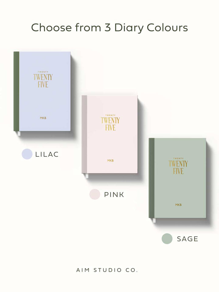 Hardback 2025 Diary, Daily Planner & Pen Bundle