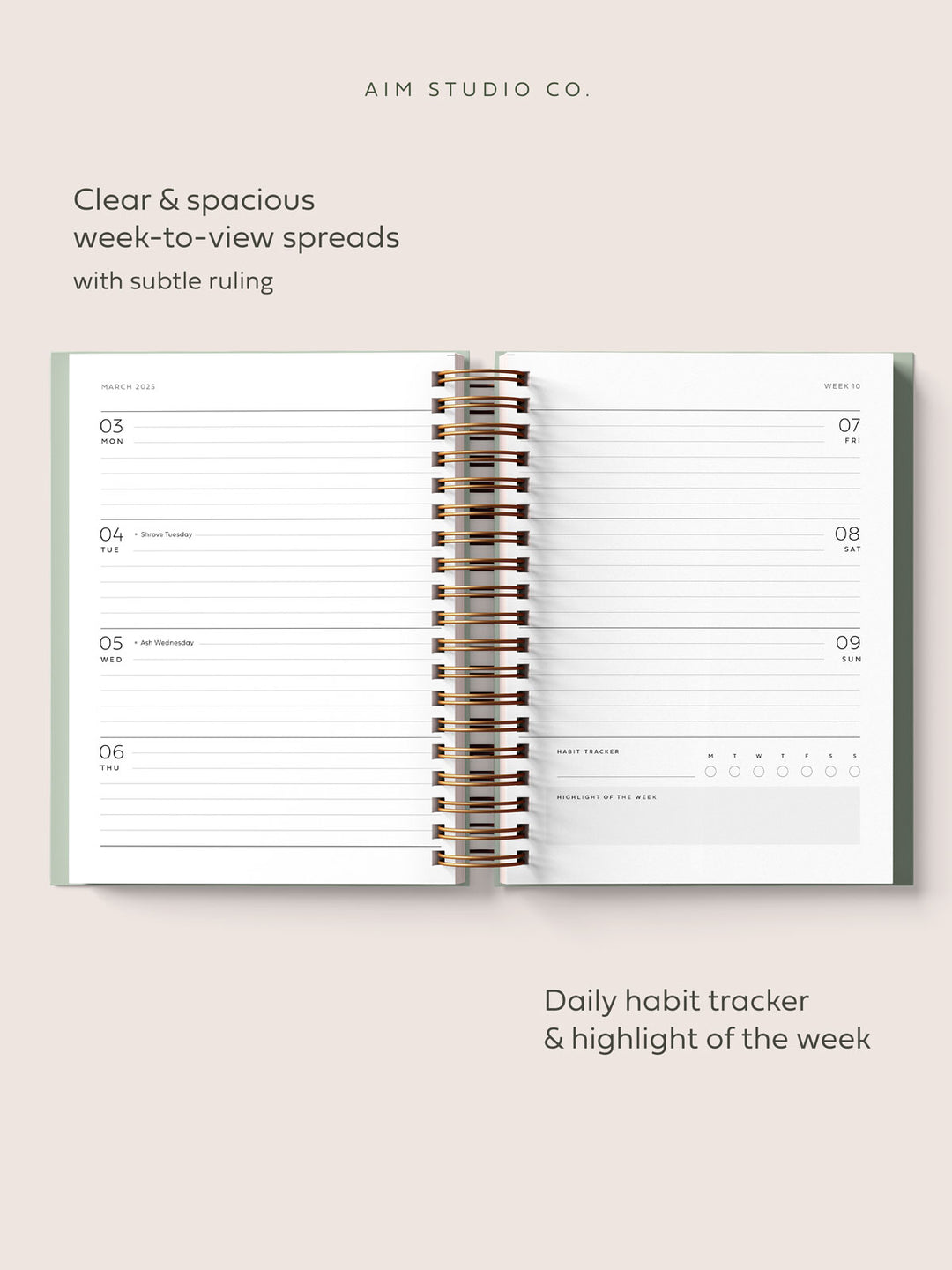 2025 Personalised Ring-Bound Diary | Blossom Pink