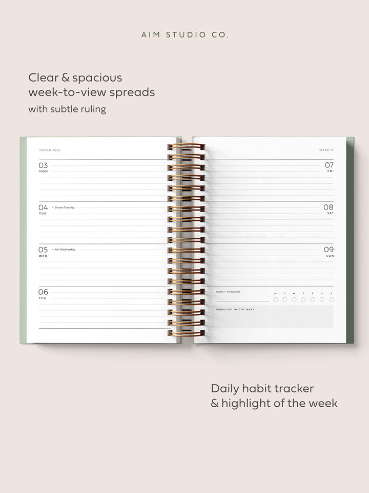 2025 Personalised Ring-Bound Diary | Blossom Pink