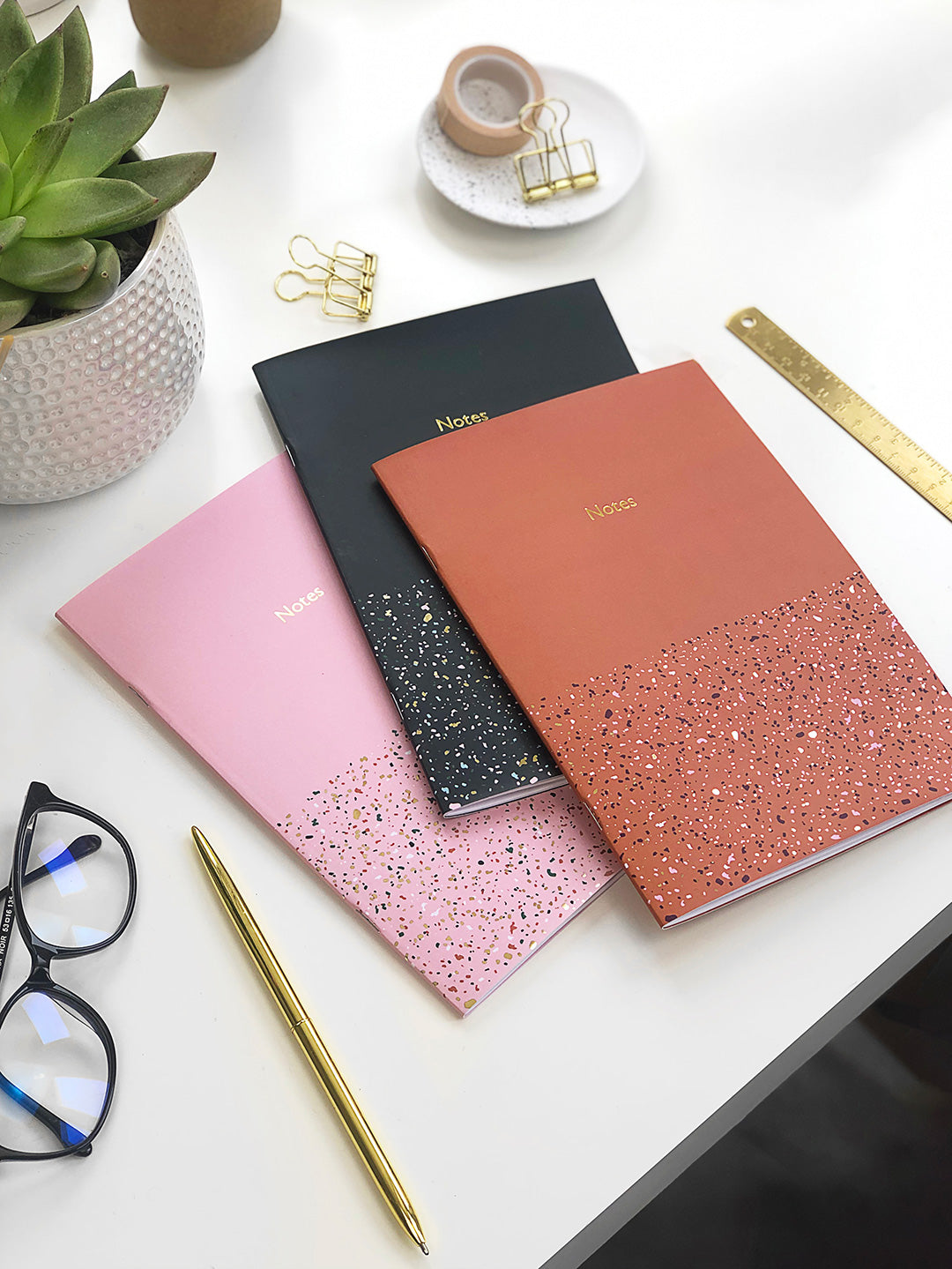 CLEARANCE | Personalised Terrazzo Notebook in Terracotta