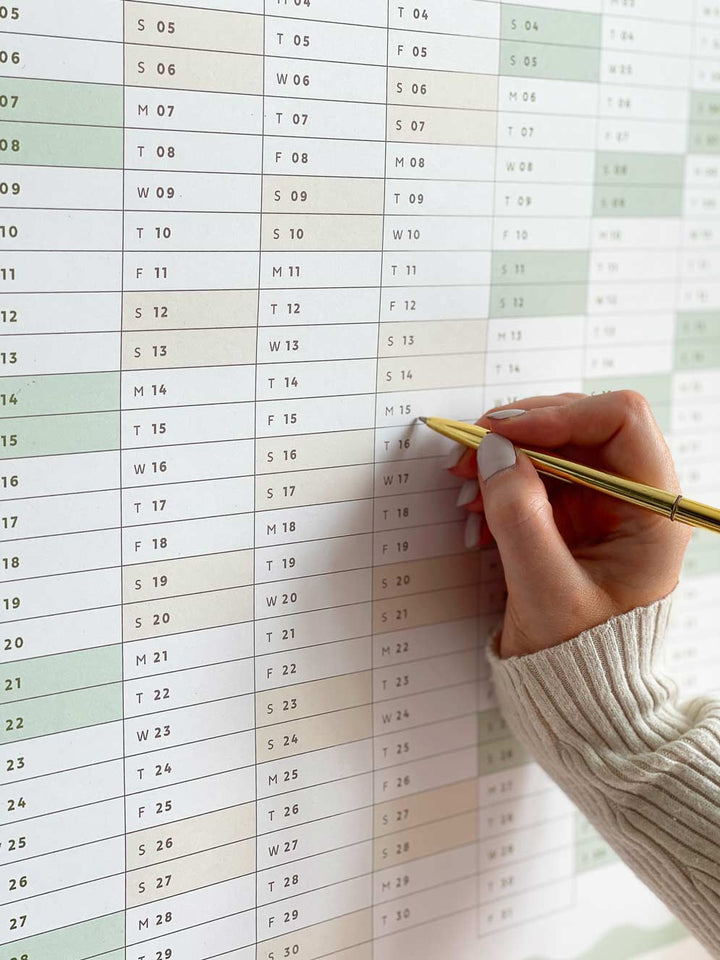 Large A2 2025 Yearly Wall Planner