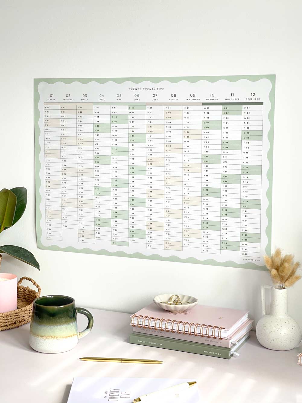 Large A2 2025 Yearly Wall Planner