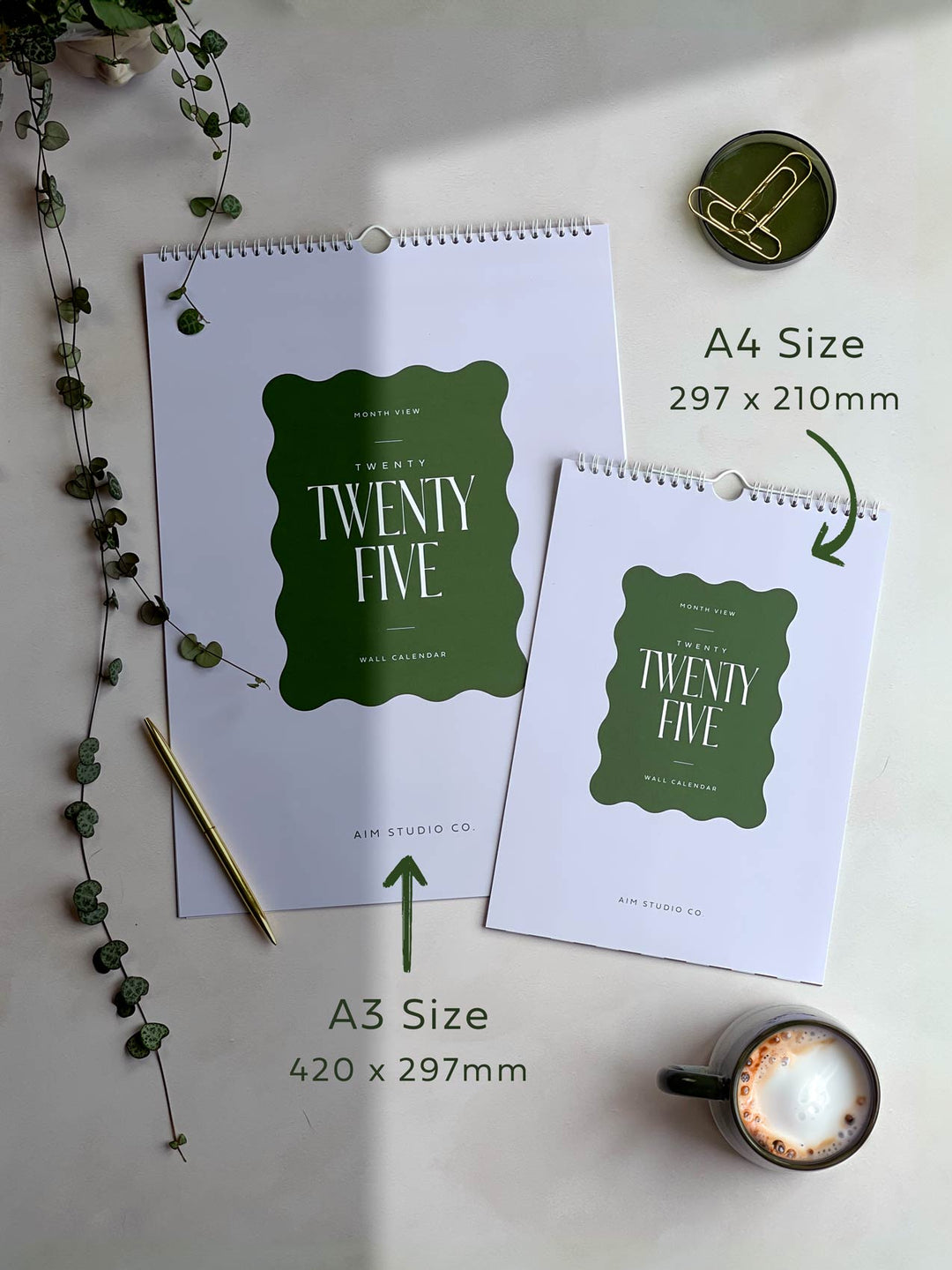 2025 Wavy Wall Calendar | A3 or A4 Monthly Planner