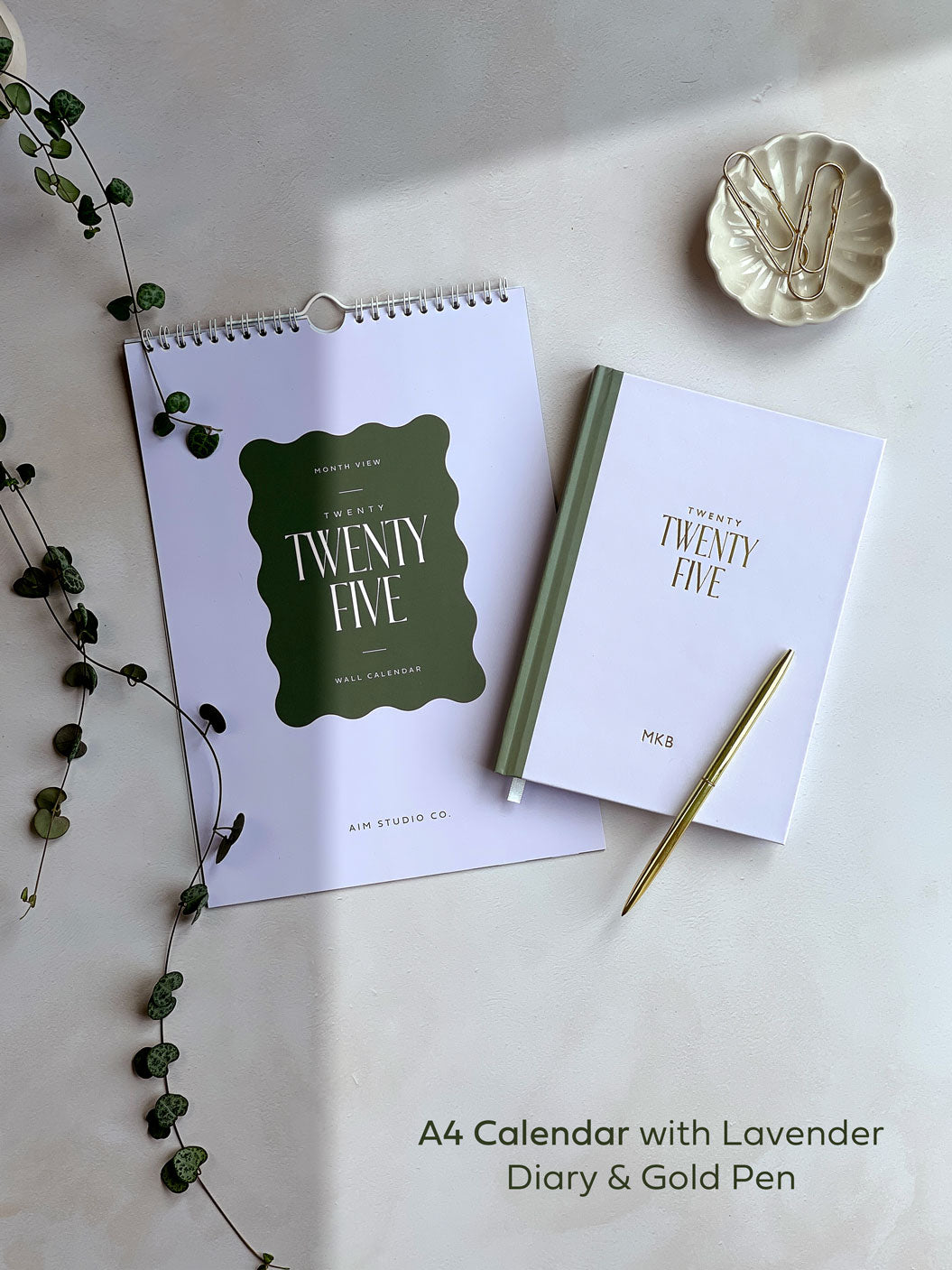 2025 Personalised Diary, Wavy Calendar & Pen Bundle