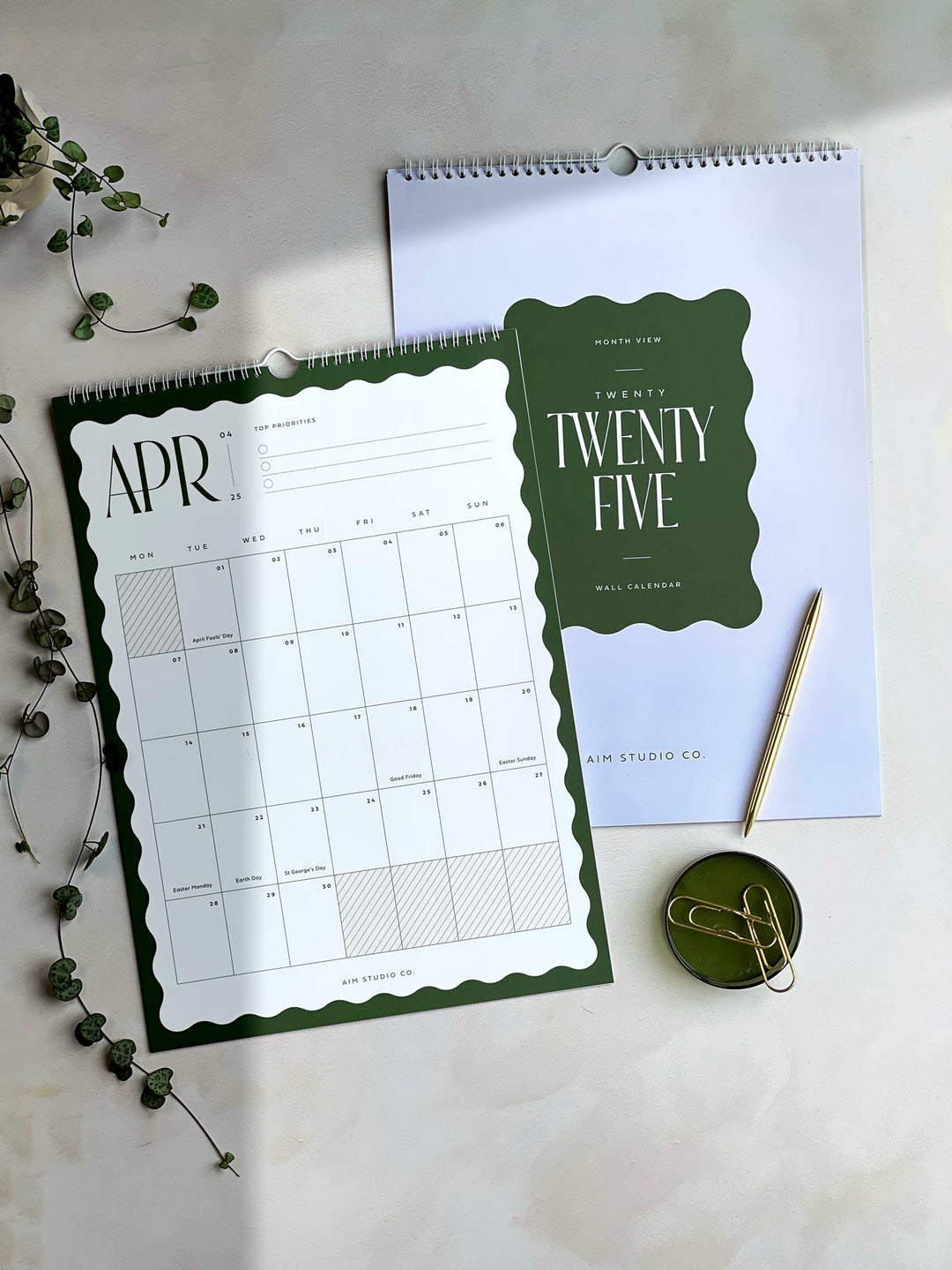 2025 Wavy Wall Calendar | A3 or A4 Monthly Planner