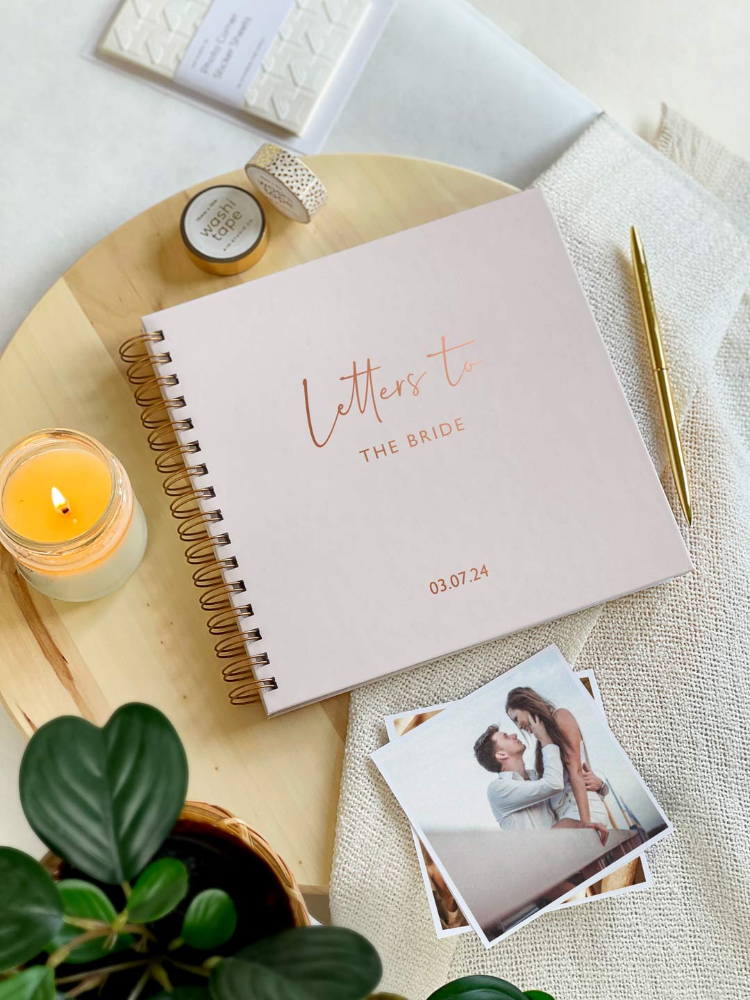 SECONDS: ONE-OFF: Letters to the Bride Personalised Book | Blush Pink & Rose Gold Foil