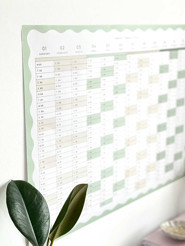 Large A2 2025 Yearly Wall Planner