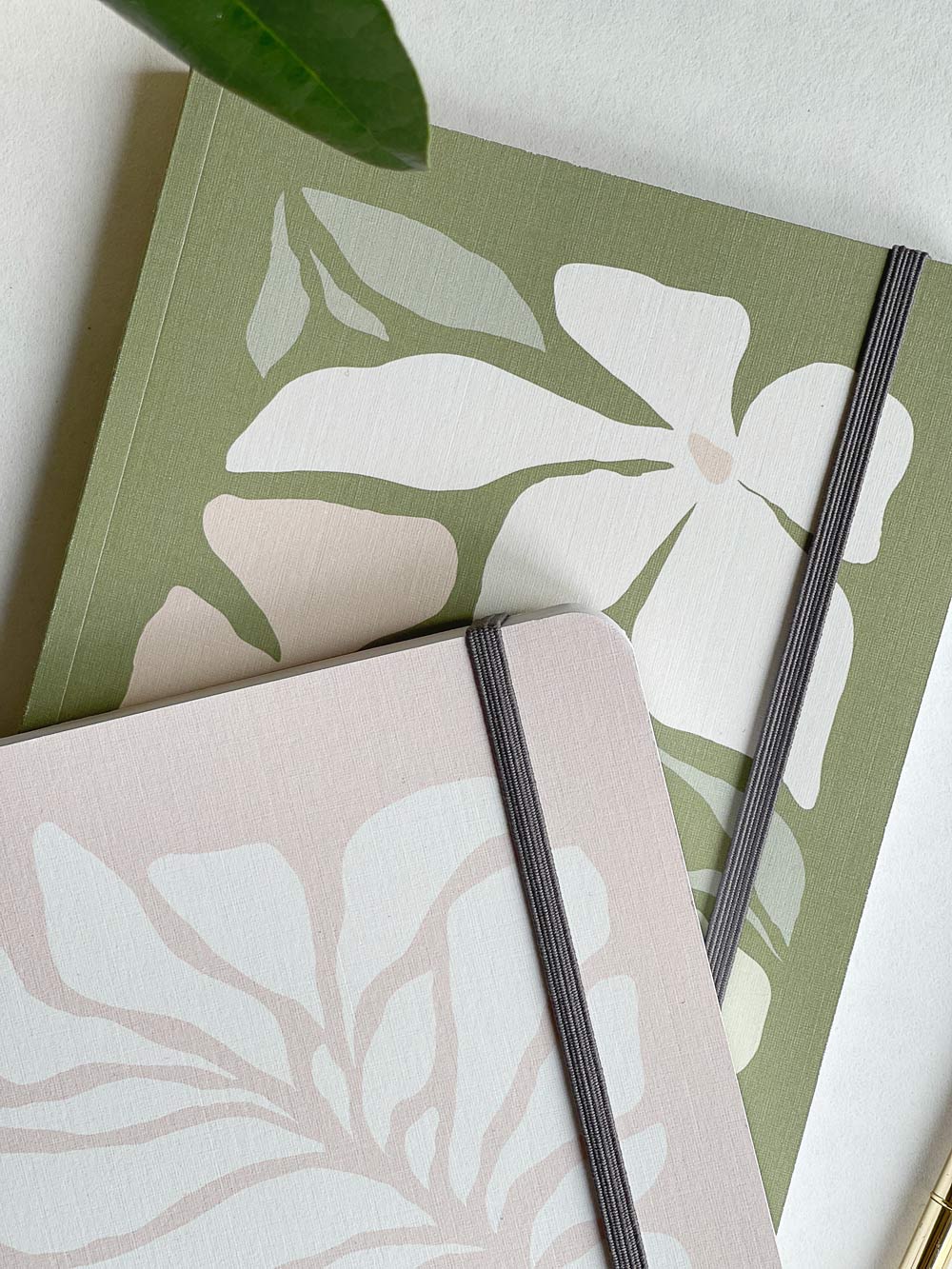 Floral Lined Notebook with A5 'Linen' Cover