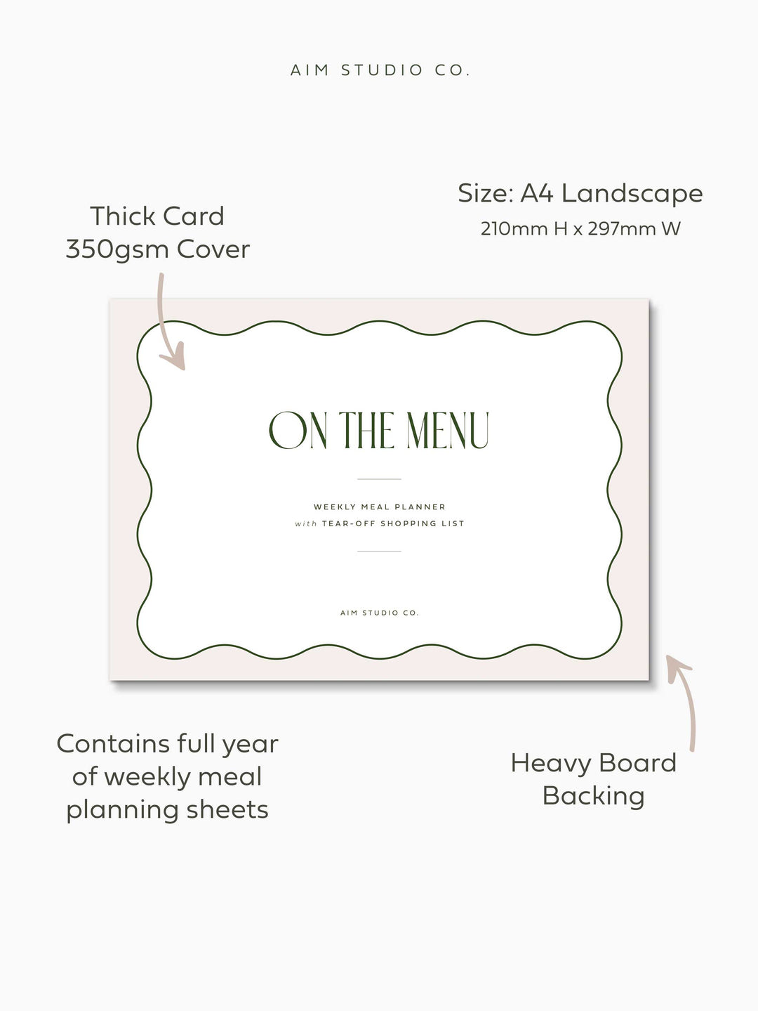 Weekly Meal Planner & Perforated Shopping List A4 Notepad