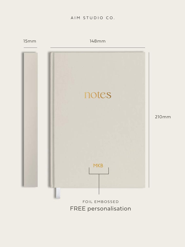 A5 Hardcover Minimal Notebook in Taupe