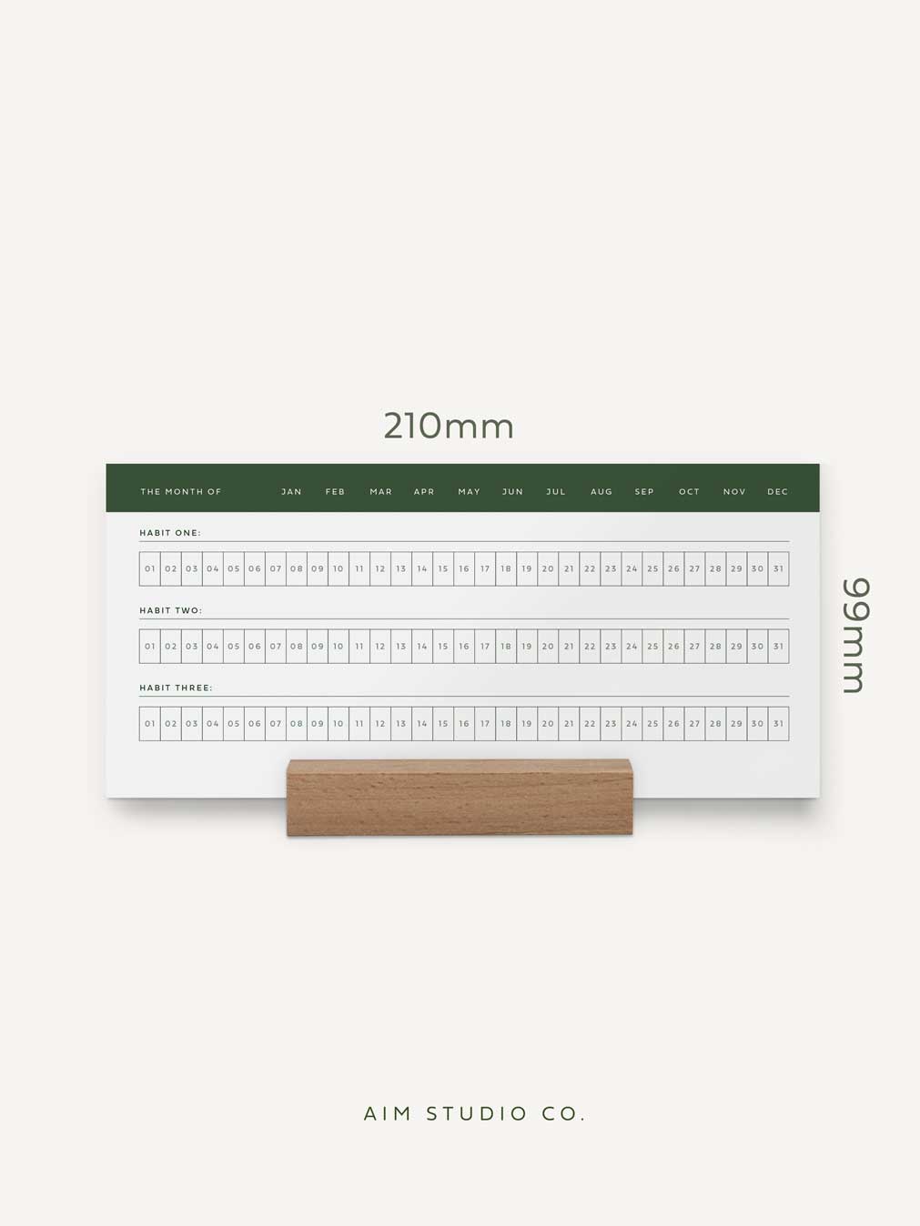 Daily Habit Tracker Cards with Wooden Stand