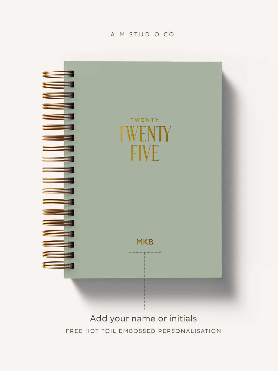 Spiral 2025 Personalised Diary | Sage Green