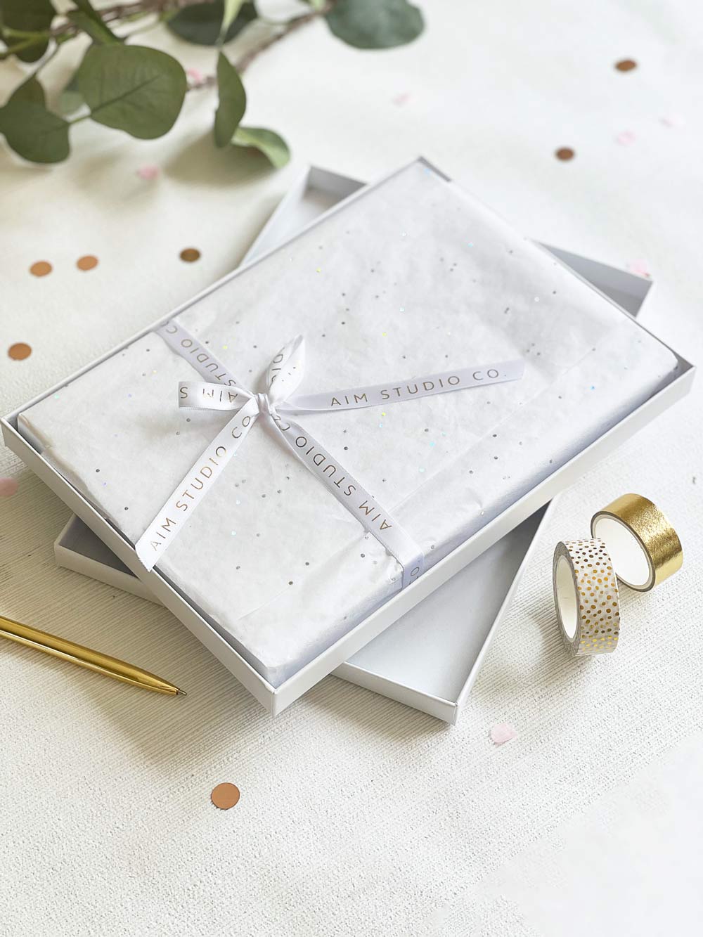 Personalised Hardcover Wedding Guest Book with Gold Foil