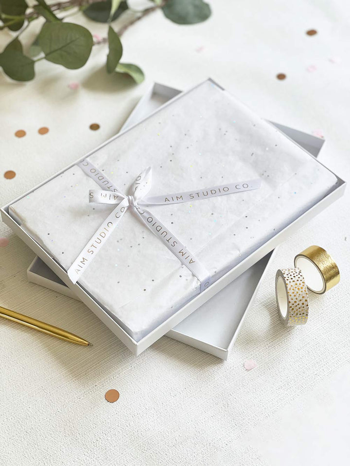 Personalised Hardcover Wedding Guest Book with Gold Foil