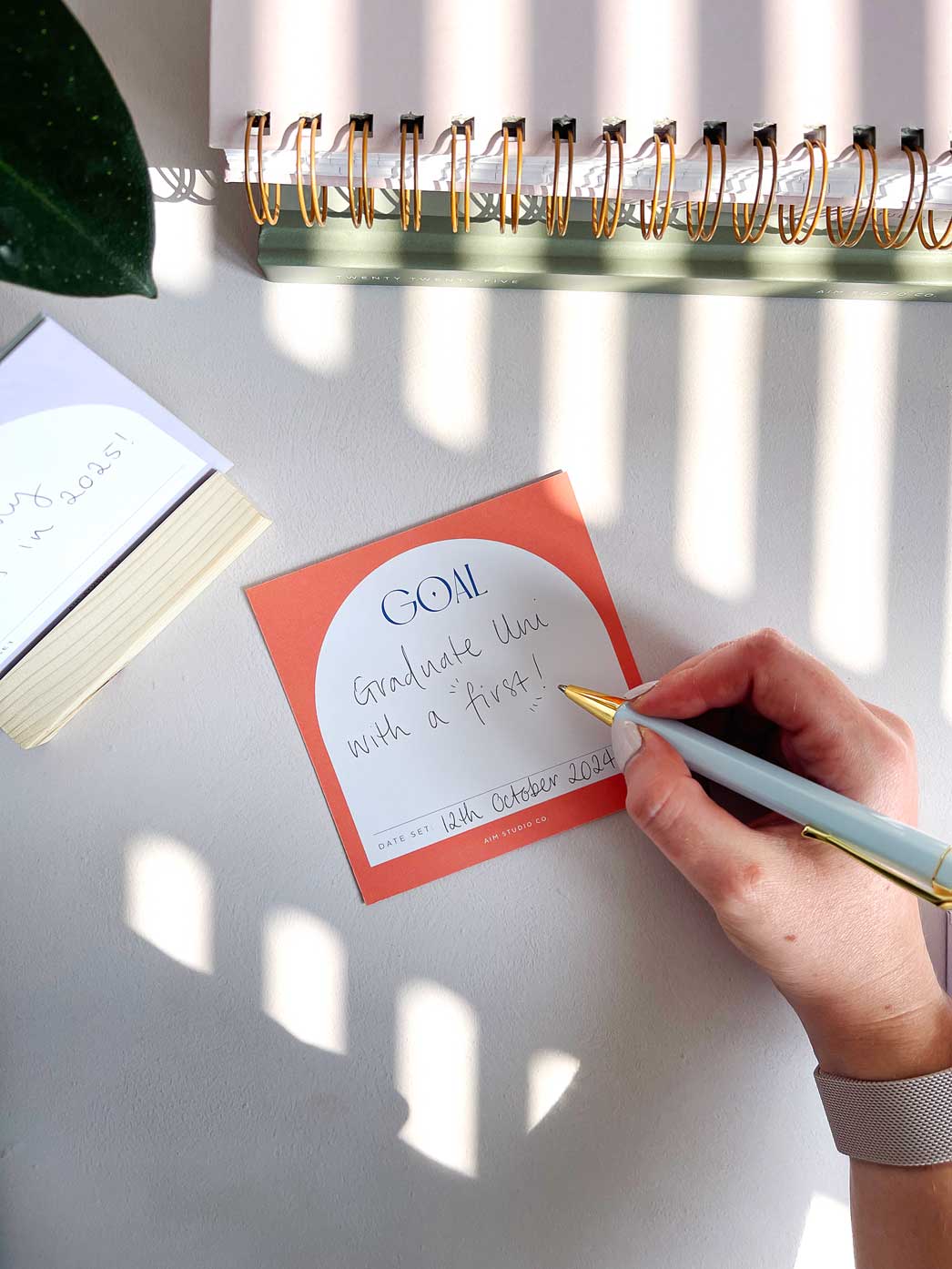 Goal Setting Cards with Wooden Holder