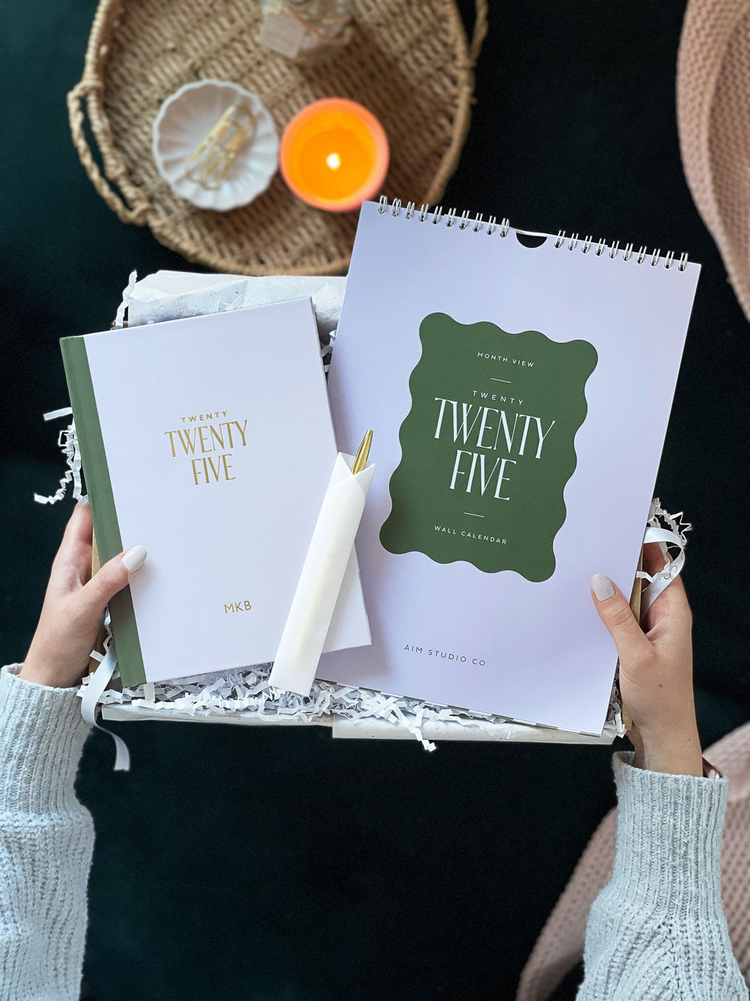 2025 Personalised Diary, Wavy Calendar & Pen Bundle