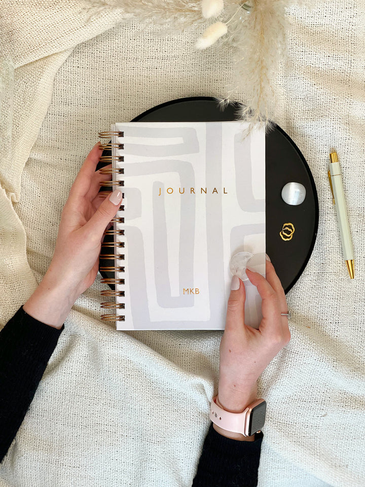 SECONDS | Personalised Hardcover Wellness Journal, Abstract Cover
