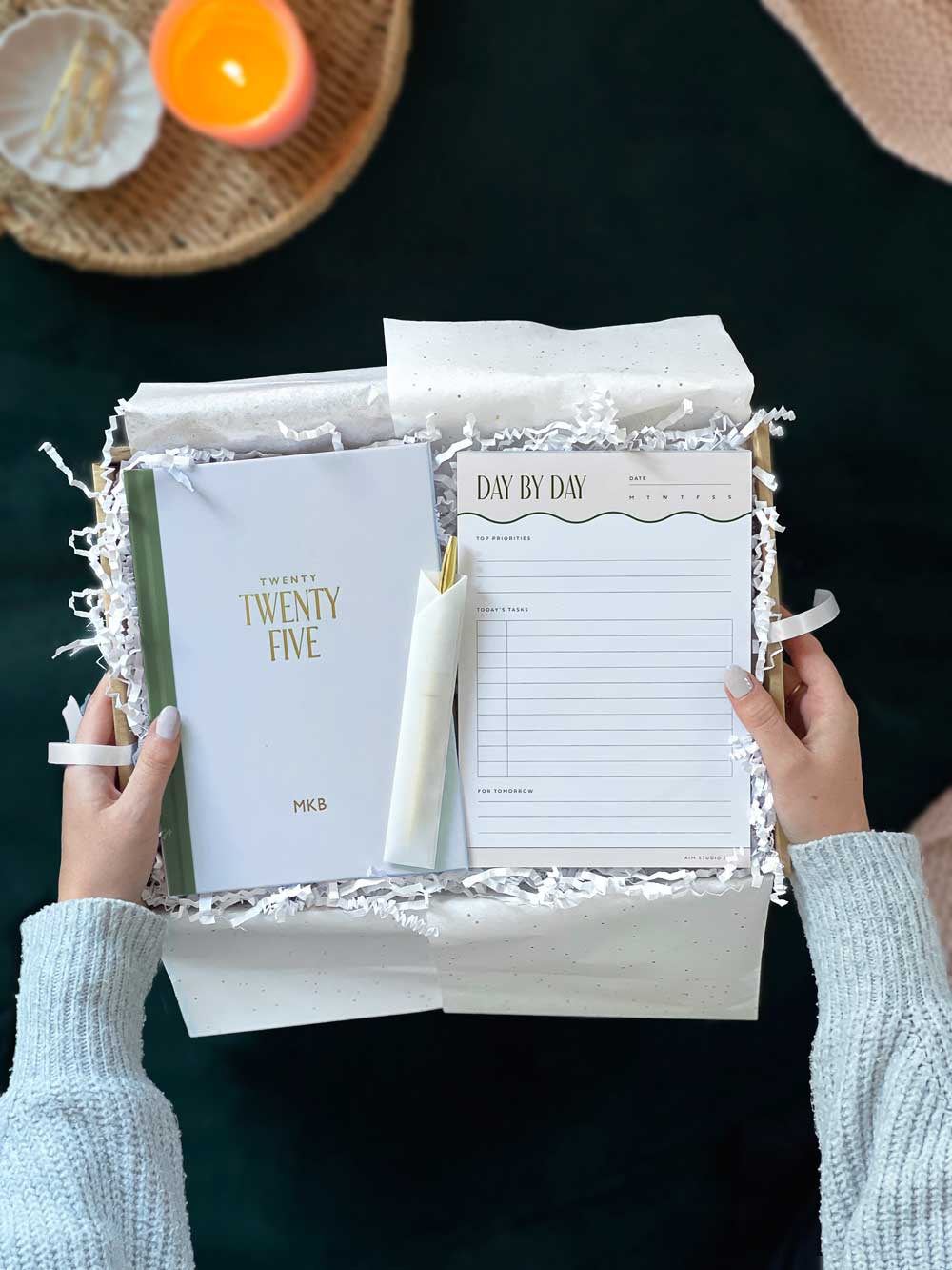 Hardback 2025 Diary, Daily Planner & Pen Bundle