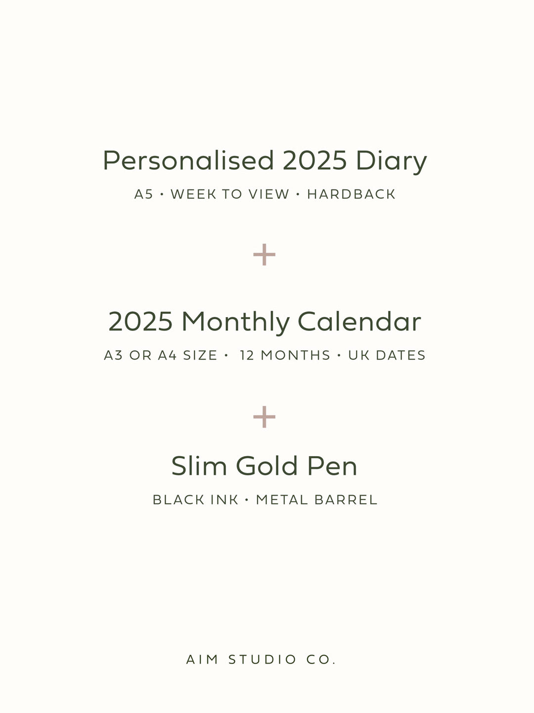 2025 Personalised Diary, Wavy Calendar & Pen Bundle