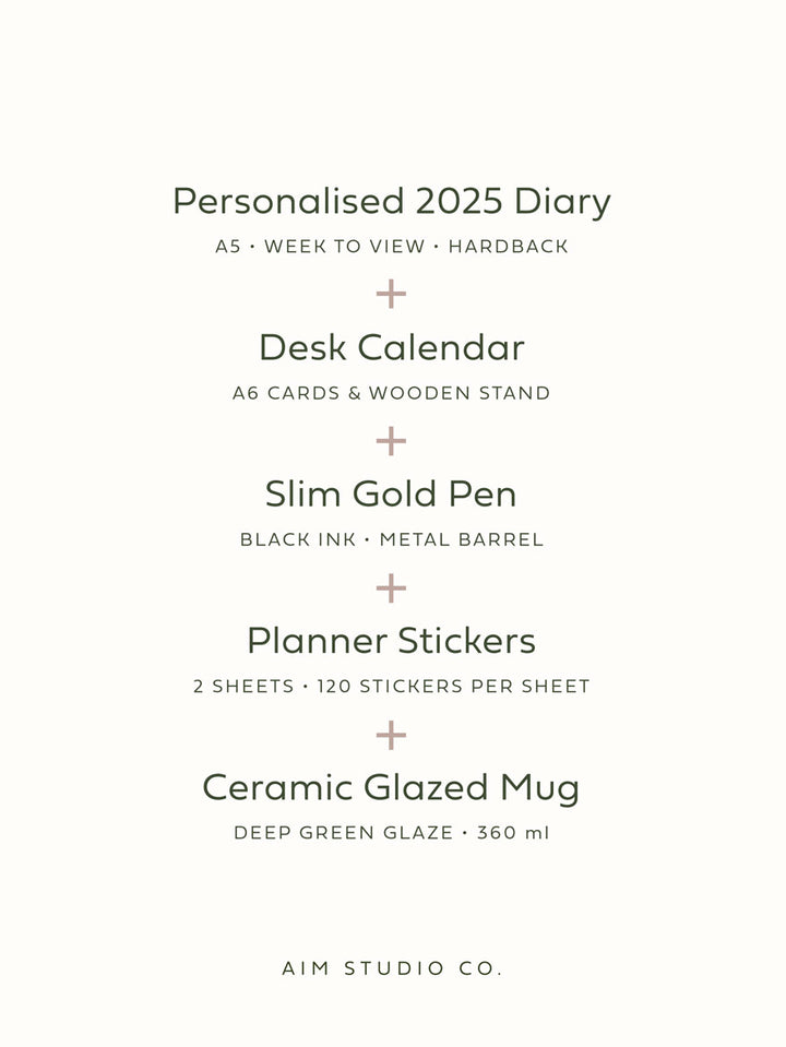 2025 Diary, Desk Calendar & Accessories Bundle