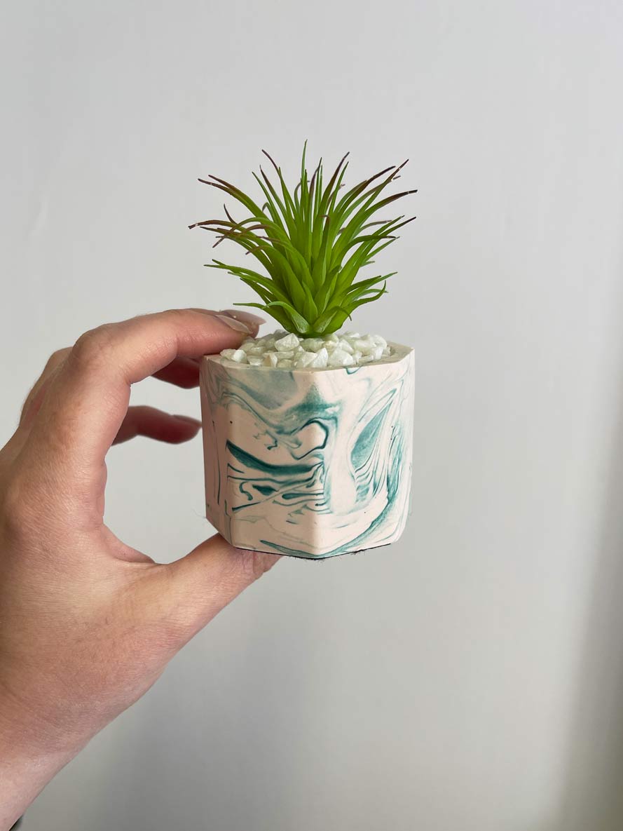 CLEARANCE | Handmade Marbled Mini Artificial Desk Plants