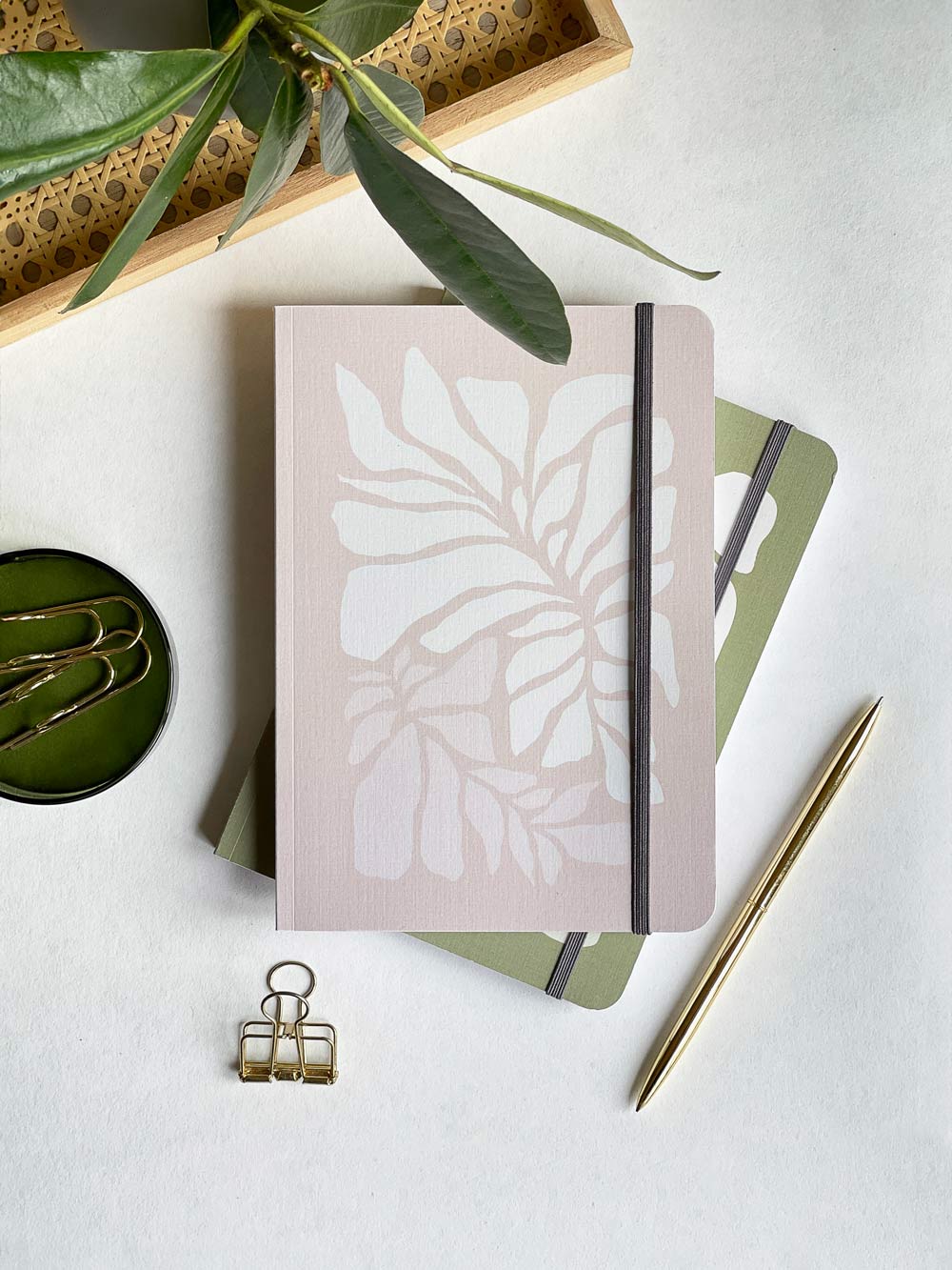 Pink 'Linen' Cover Lined A5 Personalised Notebook