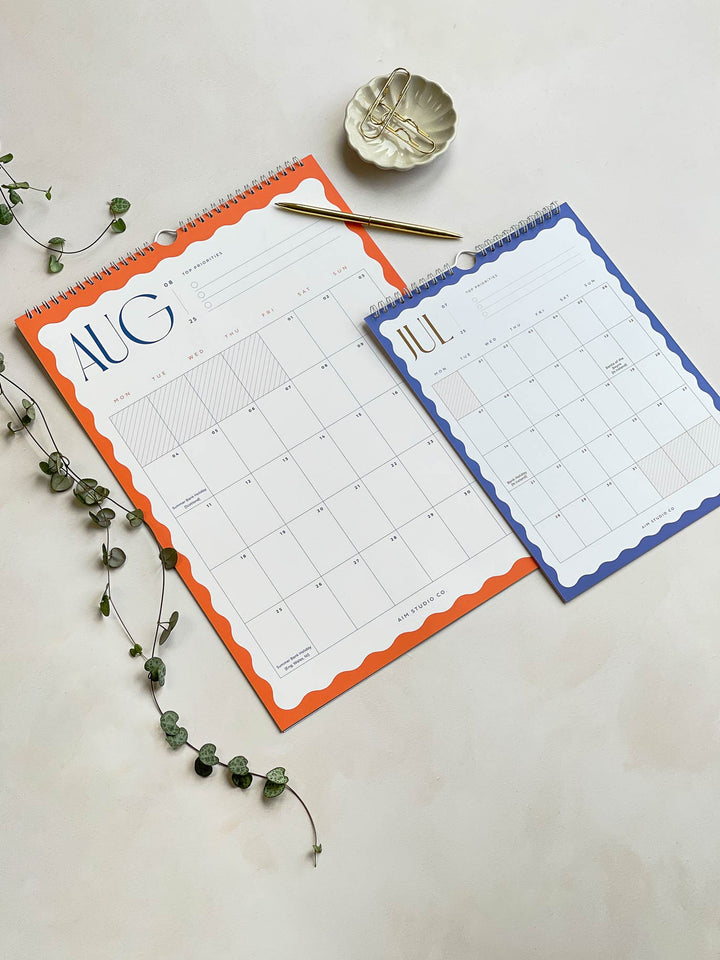 2025 Wavy Wall Calendar | A3 or A4 Monthly Planner