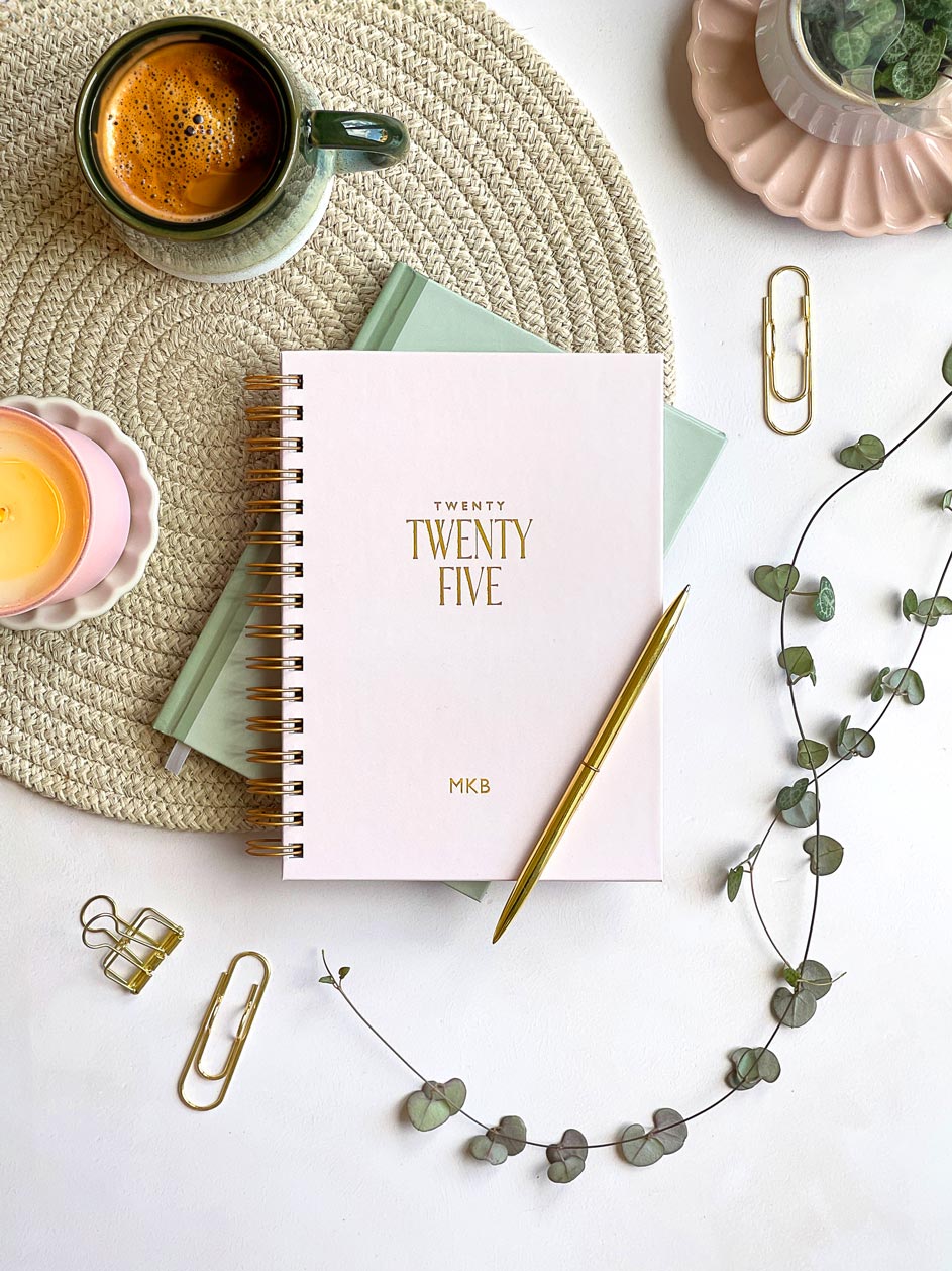 2025 Personalised Ring-Bound Diary | Blossom Pink