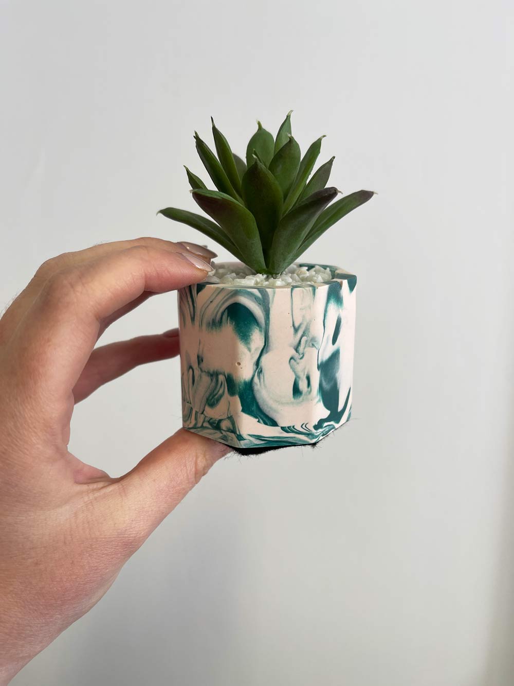 CLEARANCE | Handmade Marbled Mini Artificial Desk Plants