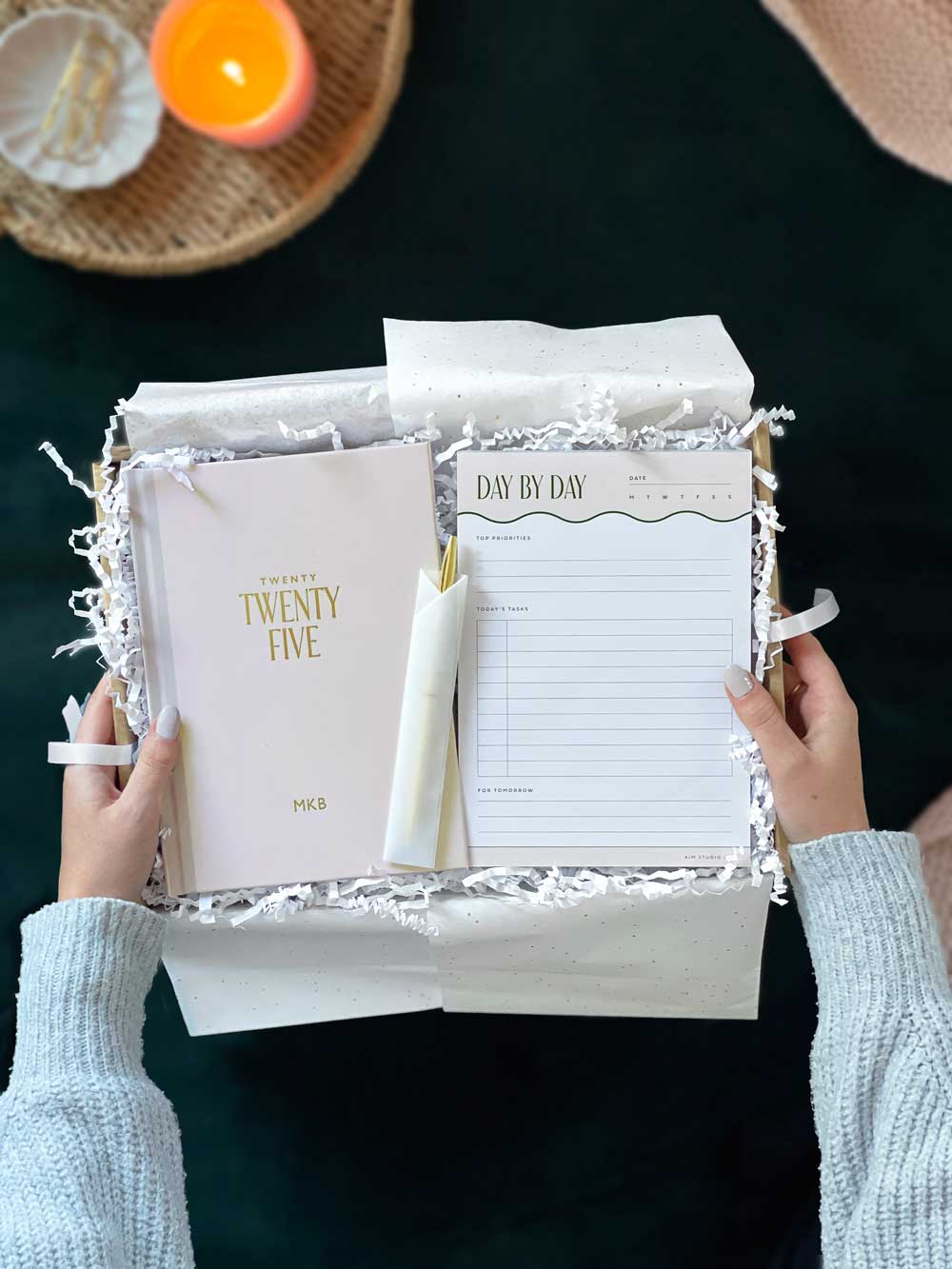 Hardback 2025 Diary, Daily Planner & Pen Bundle