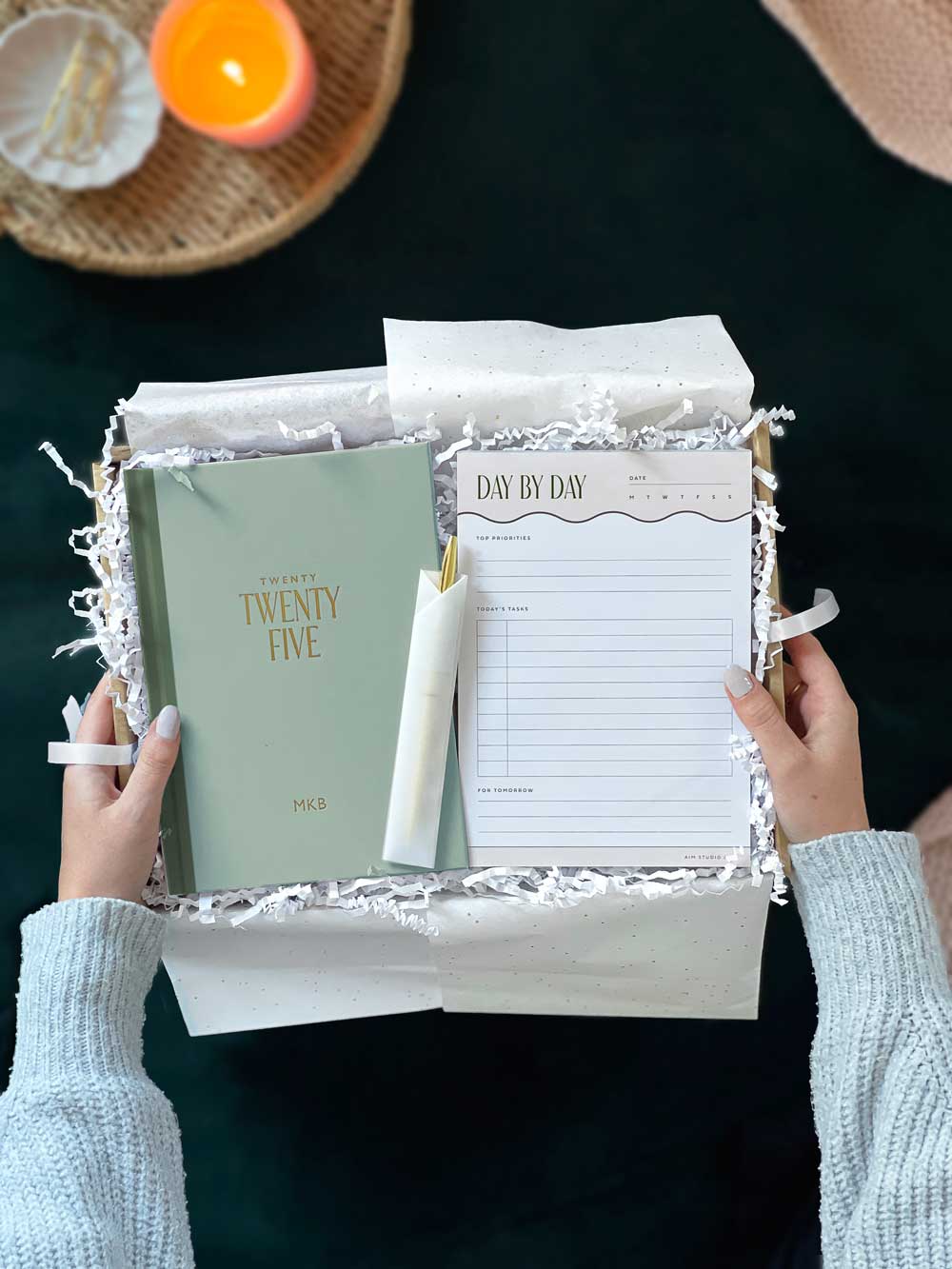 Hardback 2025 Diary, Daily Planner & Pen Bundle