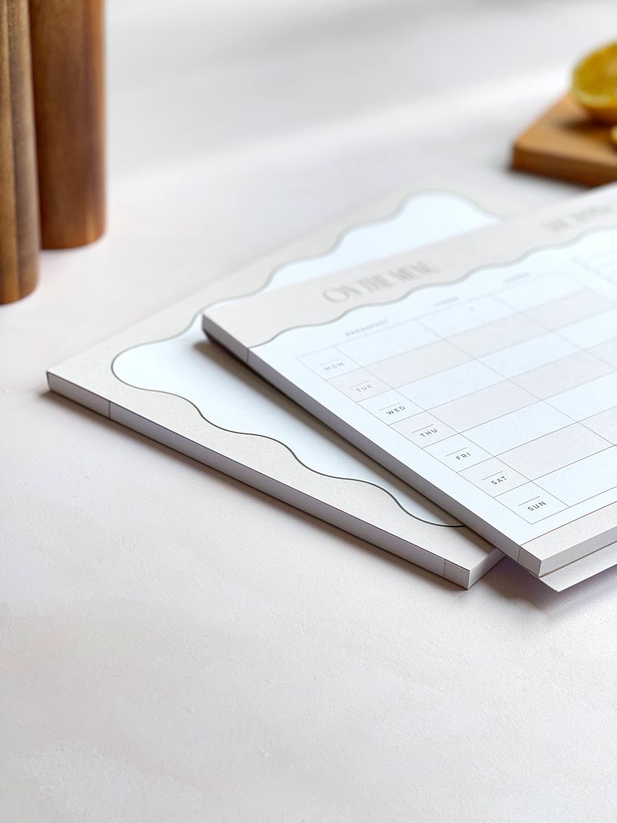 Weekly Meal Planner & Perforated Shopping List A4 Notepad
