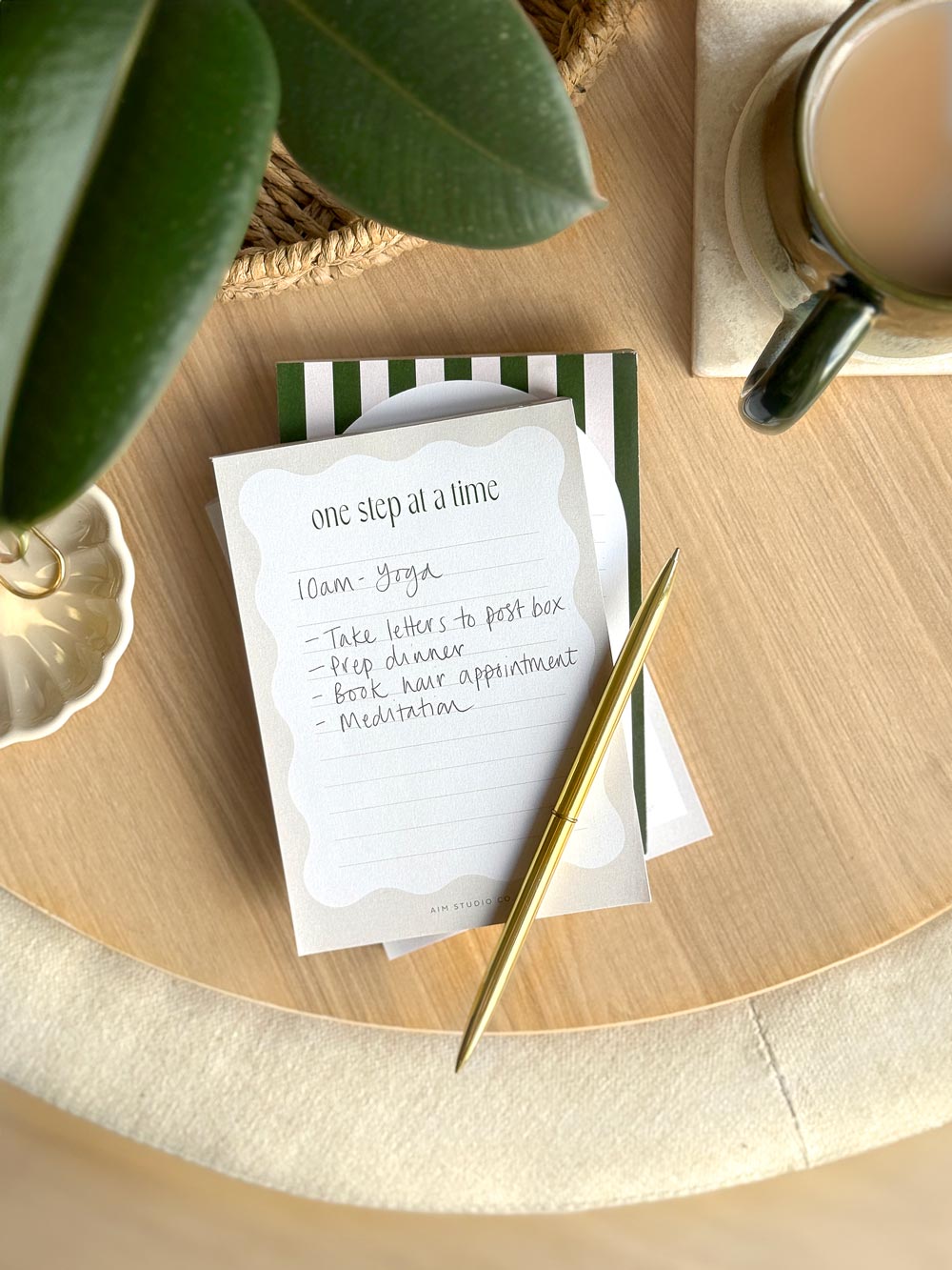 small desk pad with lined pages for notes and memos in the office workspace