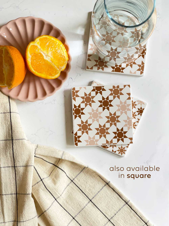 Patterned Tile Ceramic Coaster Set