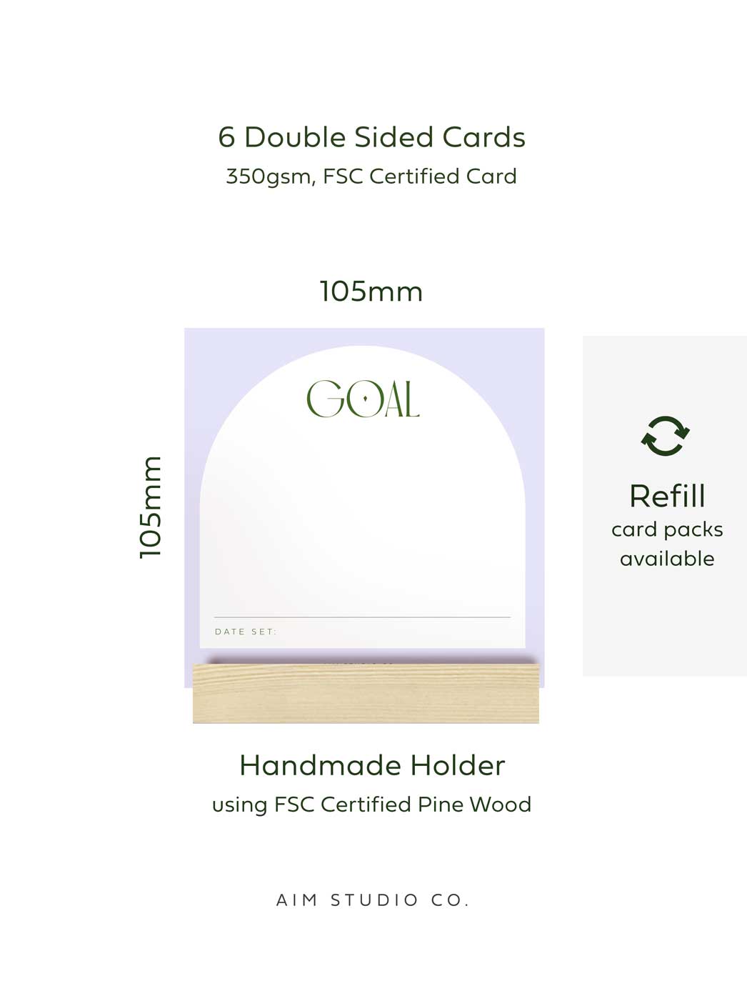Goal Setting Cards with Wooden Holder
