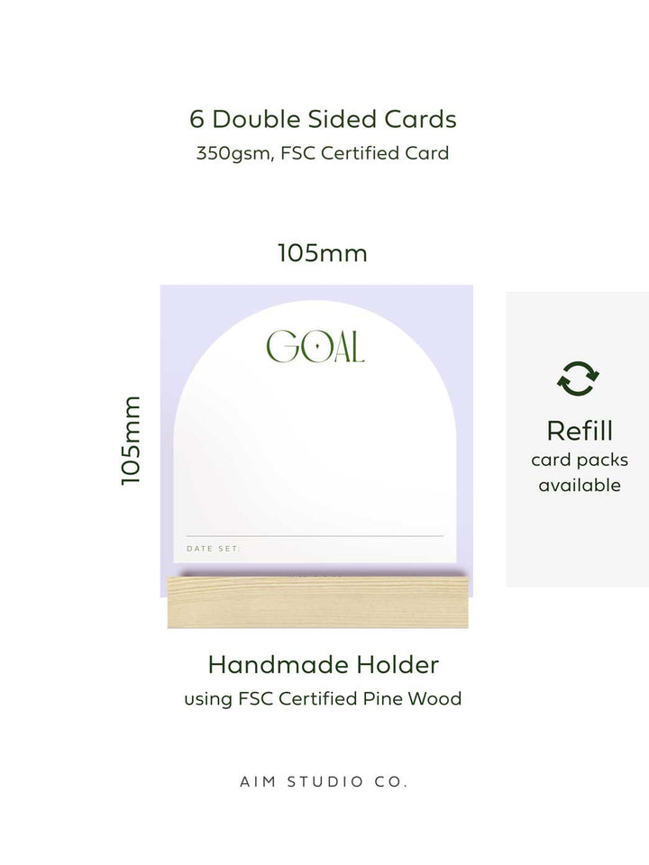Goal Setting Cards with Wooden Holder
