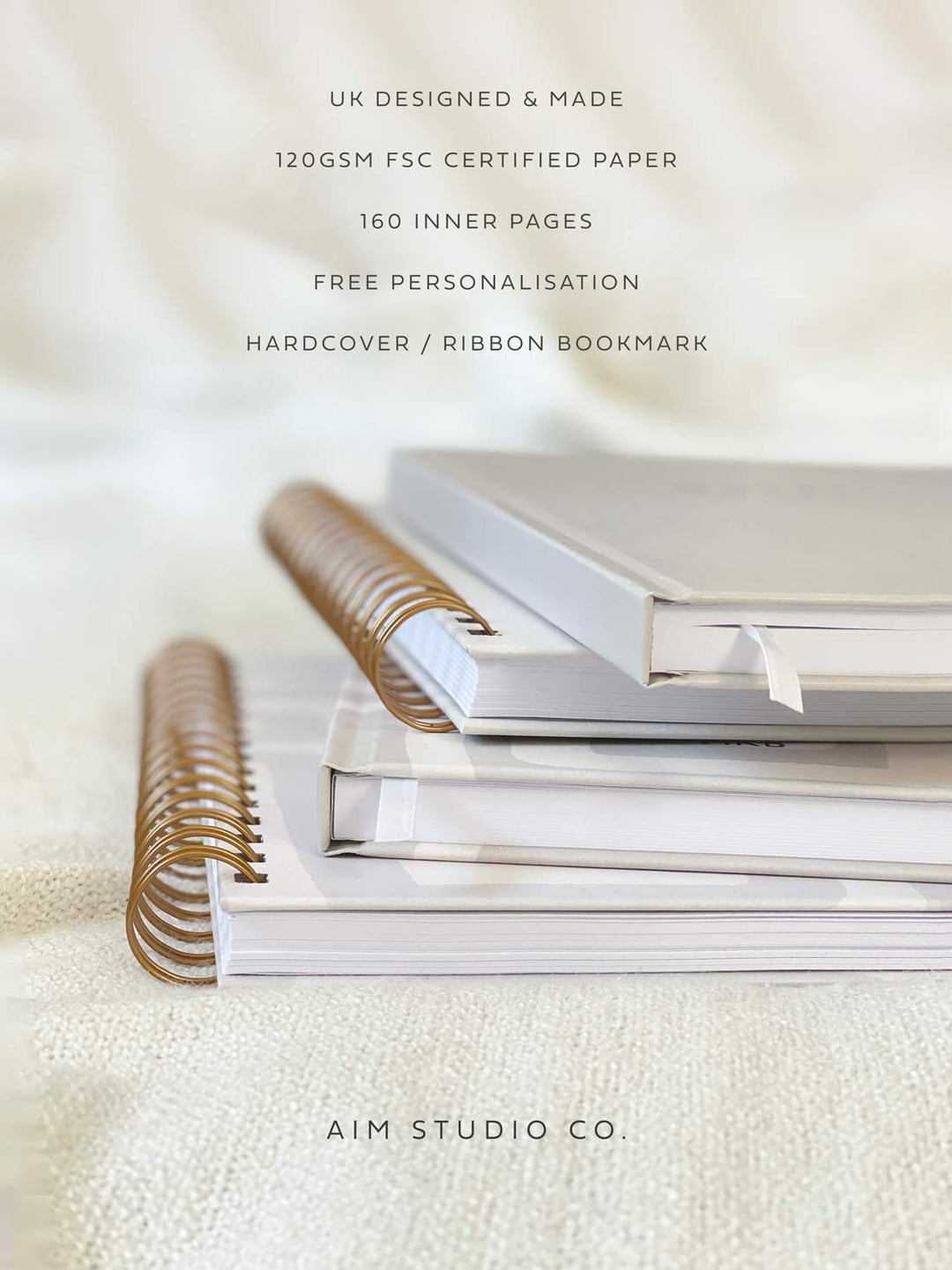 A5 Hardcover Minimal Notebook in Taupe
