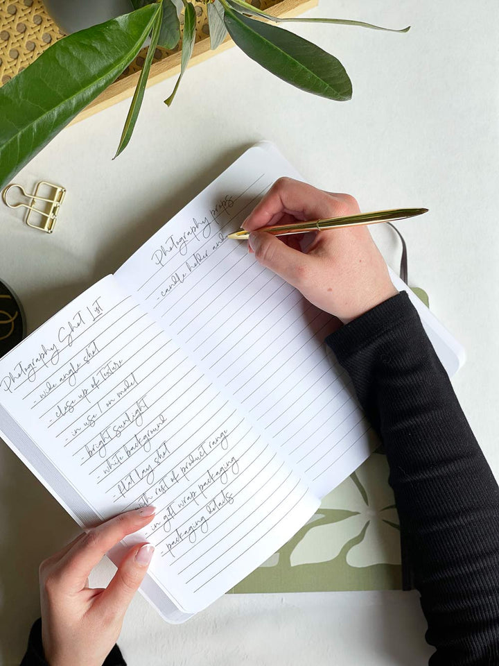 Floral Lined Notebook with A5 'Linen' Cover