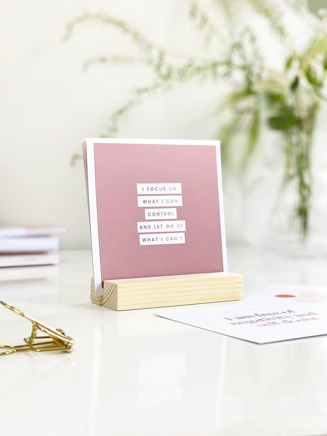 Positive Daily Affirmation Card Bundle with Holder - Stationery & Office Desk Accessories | AIM Studio Co