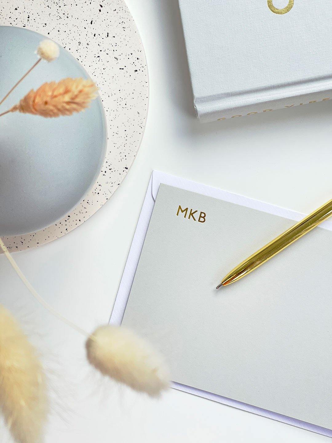 Personalised Notecard Set, Gold Foil Embossed Note Cards - Stationery & Office Desk Accessories | AIM Studio Co