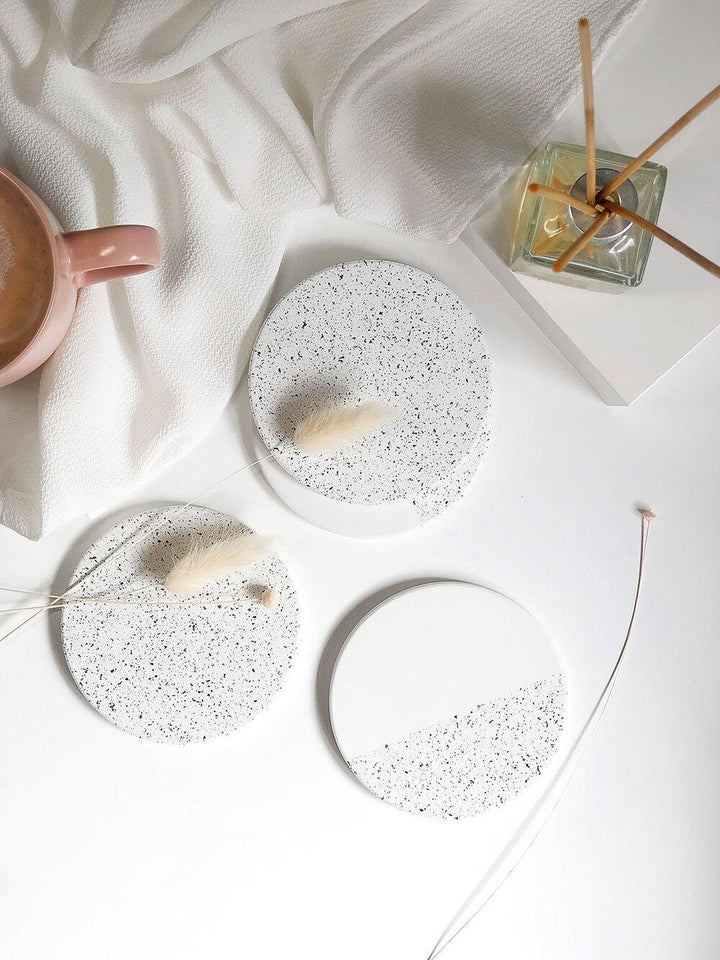 Speckled Ceramic Coaster Set - Stationery & Office Desk Accessories | AIM Studio Co