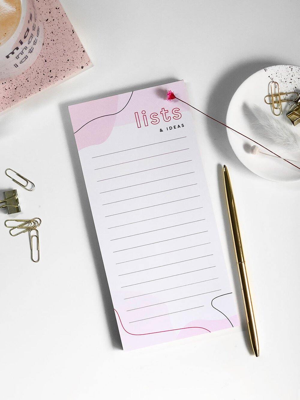 Lists and Ideas Notepad - Stationery & Office Desk Accessories | AIM Studio Co