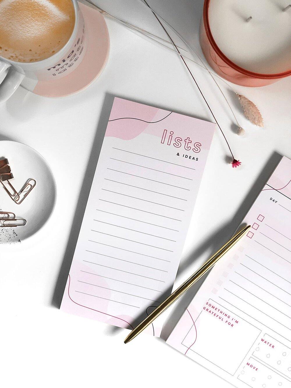 Lists and Ideas Notepad - Stationery & Office Desk Accessories | AIM Studio Co