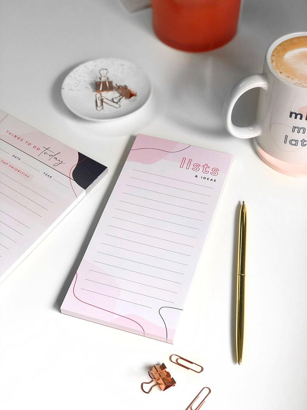 Lists and Ideas Notepad - Stationery & Office Desk Accessories | AIM Studio Co
