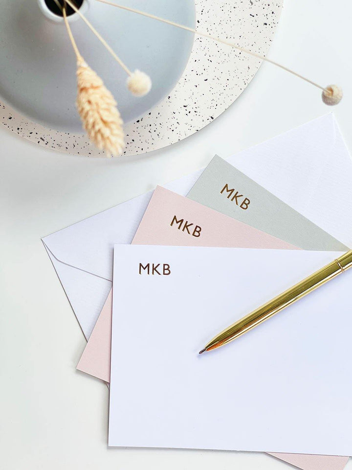 Personalised Notecard Set, Gold Foil Embossed Note Cards - Stationery & Office Desk Accessories | AIM Studio Co